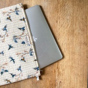 Quiltet laptop cover blok print