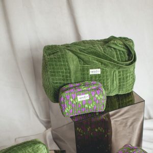 Grøn taske i fløjl